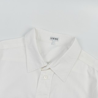 Loewe Pocket Logo Embroidery Cotton Shirt White view 5