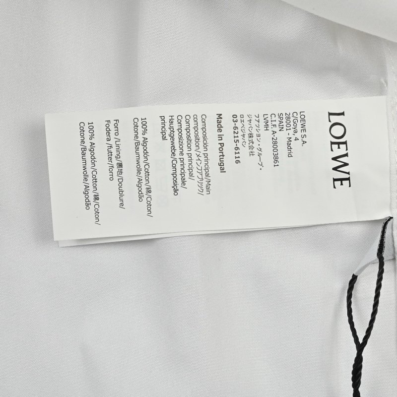 Loewe Pocket Logo Embroidery Cotton Shirt White view