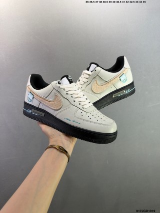 Nike Air Force 1 Low Beige Black Swoosh Replica Sneaker