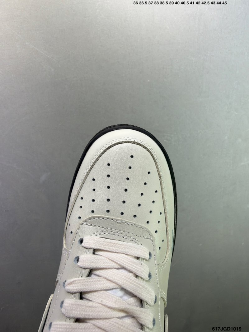 Nike Air Force 1 Low Beige Black Swoosh Replica Sneaker view