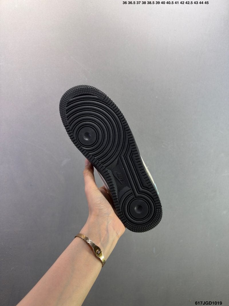Nike Air Force 1 Low Beige Black Swoosh Replica Sneaker view