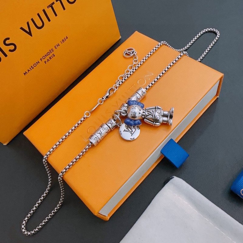 Louis Vuitton LV Replica Silver Pendant Chain Necklace - Unisex view