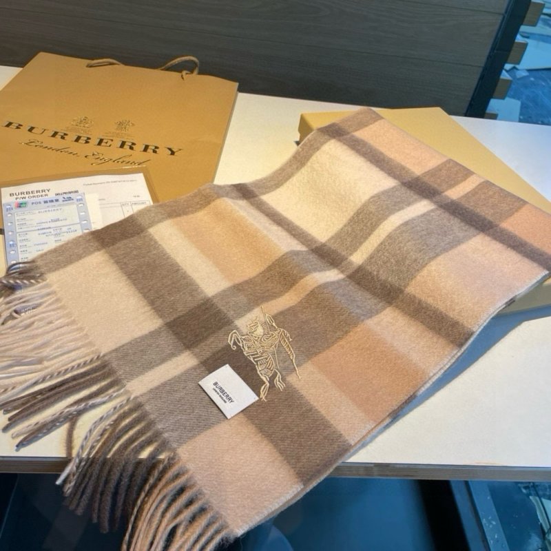 Burberry Check Cashmere Wool Blend Scarf Beige view