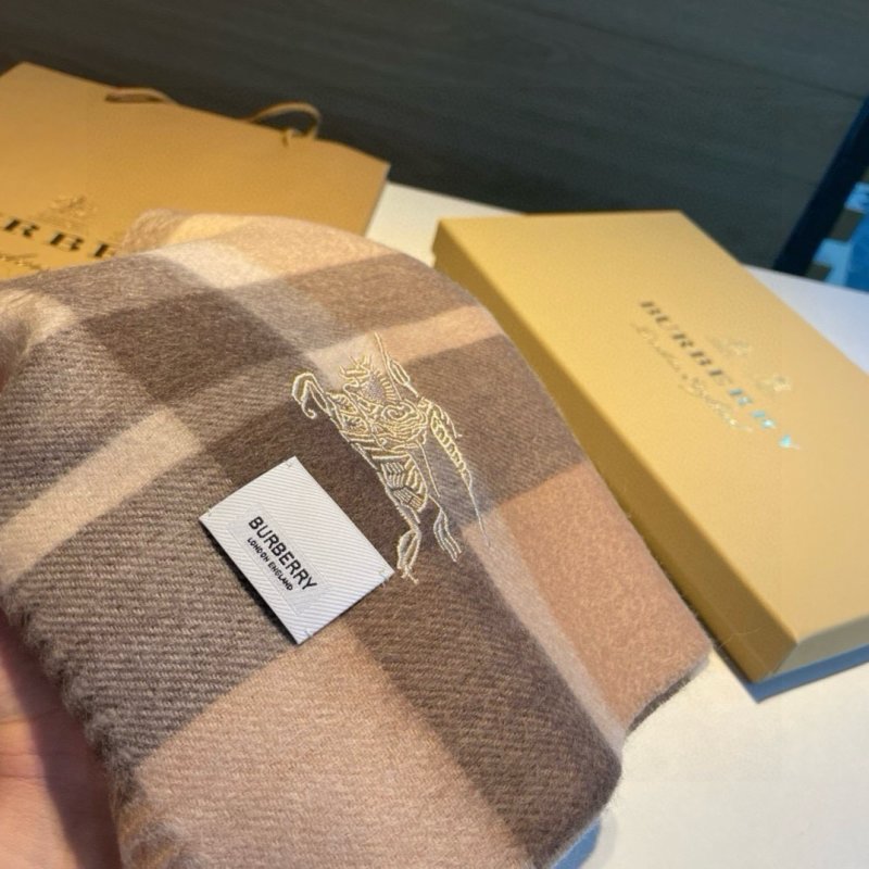 Burberry Check Cashmere Wool Blend Scarf Beige view