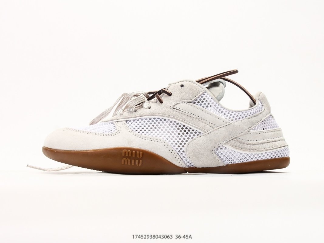 Miu Miu Gymnasium SS25 White Suede Low-Top Sneaker