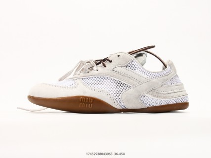 Miu Miu Gymnasium SS25 White Suede Low-Top Sneaker
