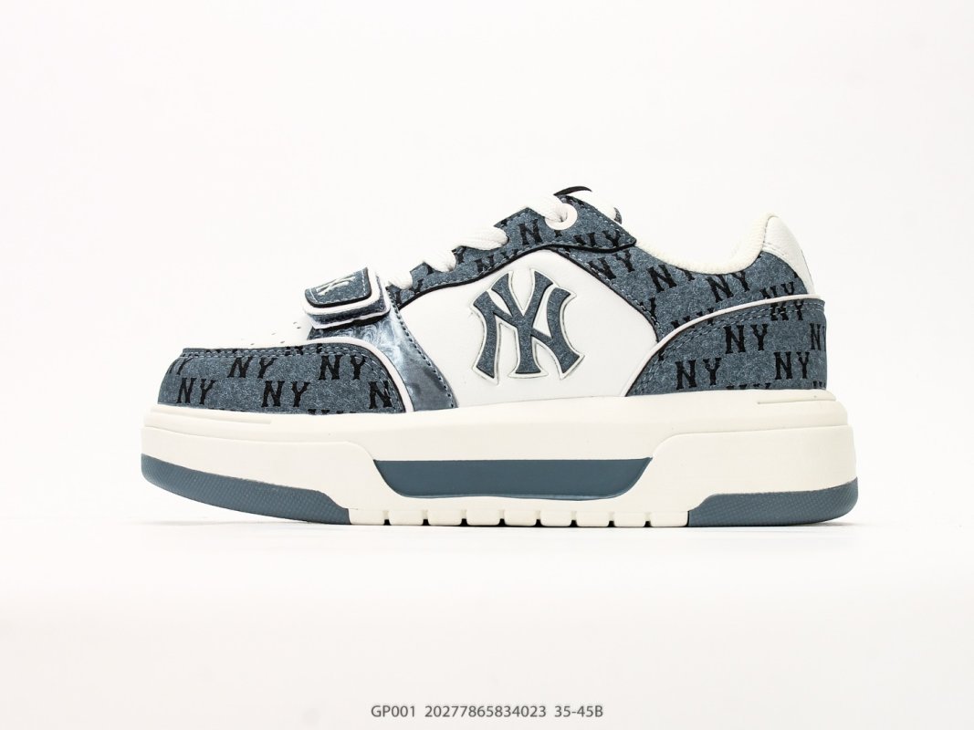 MLB Chunky Liner Mid Navy Cream Replica Sneaker view