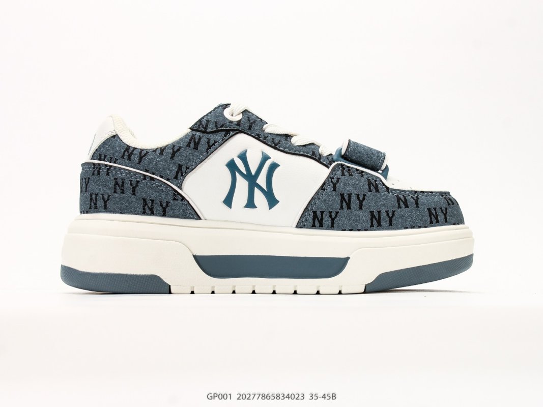 MLB Chunky Liner Mid Navy Cream Replica Sneaker view
