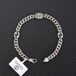 Gucci Interlocking G Silver Chain Bracelet 21cm