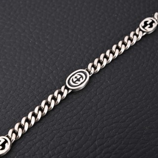 Gucci Interlocking G Silver Chain Bracelet 21cm view 5