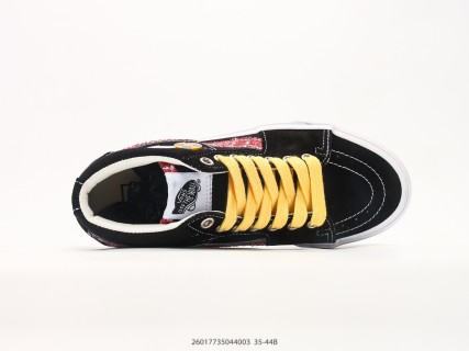 Vans Sk8-Mid Black Pink Quilted Checkerboard Mid-Top Sneaker view 3