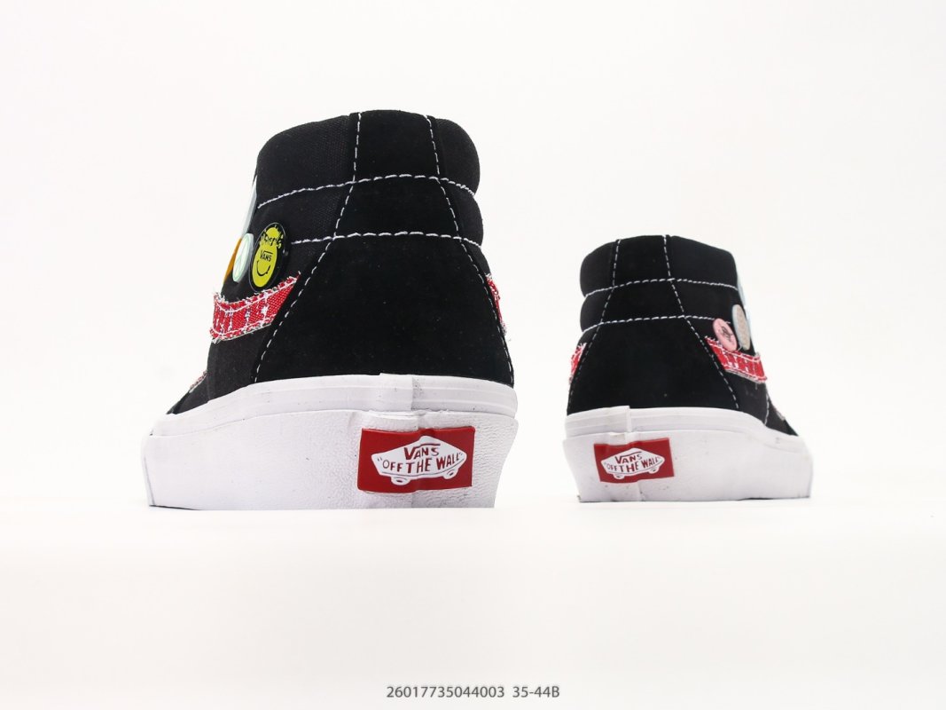 Vans Sk8-Mid Black Pink Quilted Checkerboard Mid-Top Sneaker view