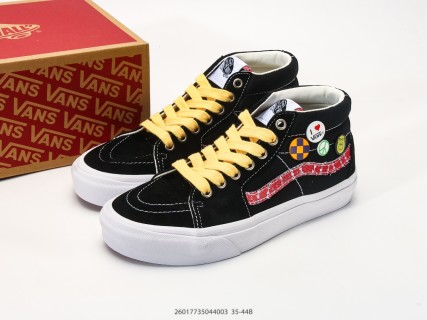 Vans Sk8-Mid Black Pink Quilted Checkerboard Mid-Top Sneaker view 9
