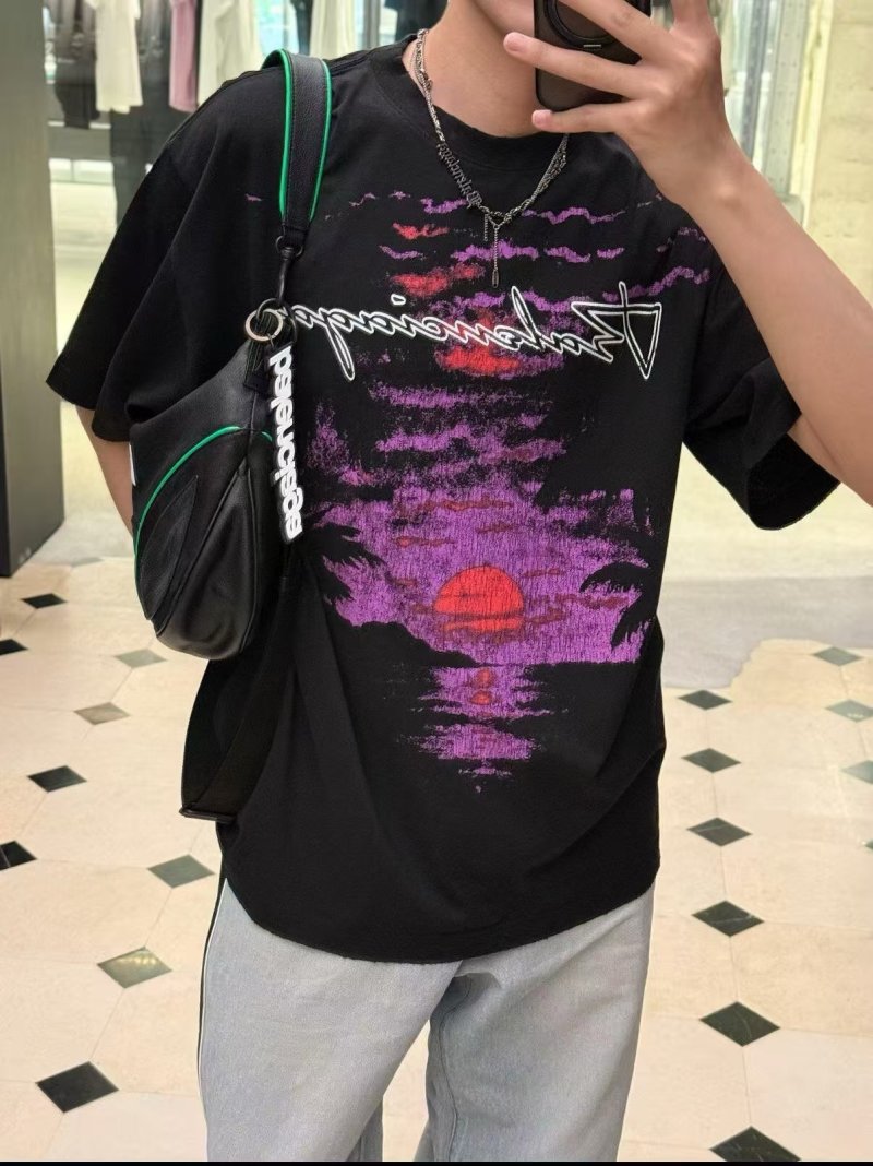 Black Purple Sunset Graphic T-Shirt Vintage Style