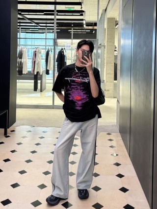 Black Purple Sunset Graphic T-Shirt Vintage Style view 3