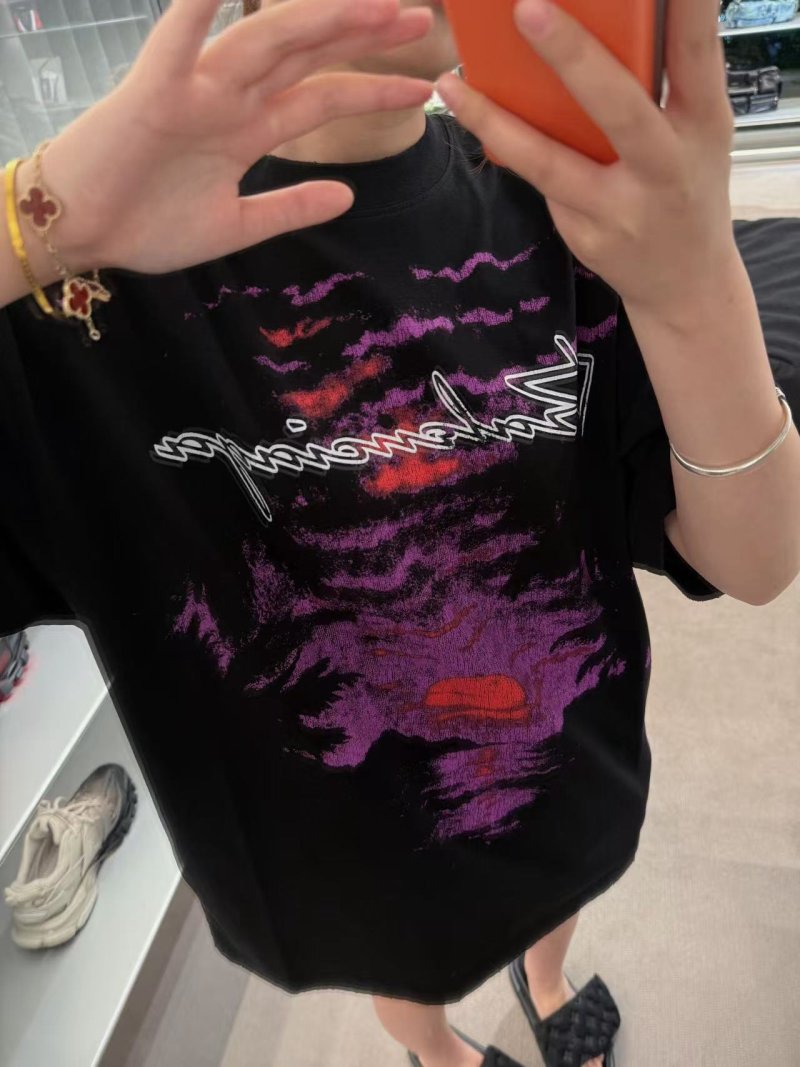 Black Purple Sunset Graphic T-Shirt Vintage Style view
