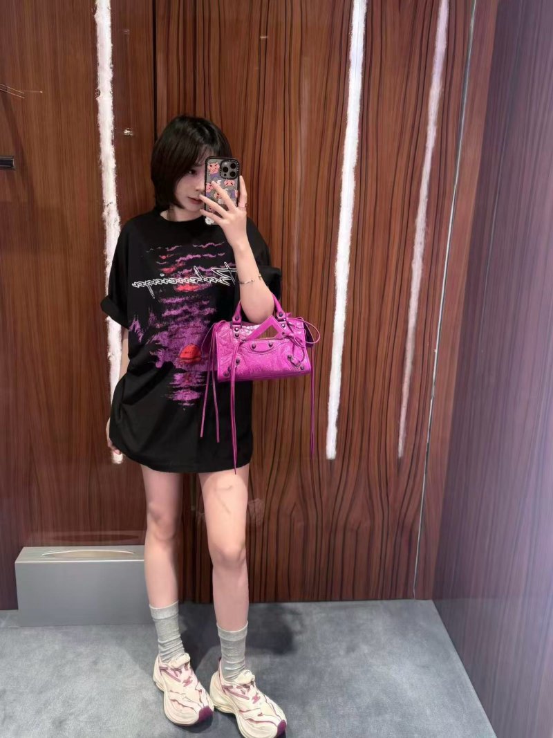 Black Purple Sunset Graphic T-Shirt Vintage Style view