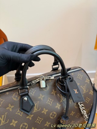 Louis Vuitton Speedy 30 Soft Monogram Handbag Brown view 2