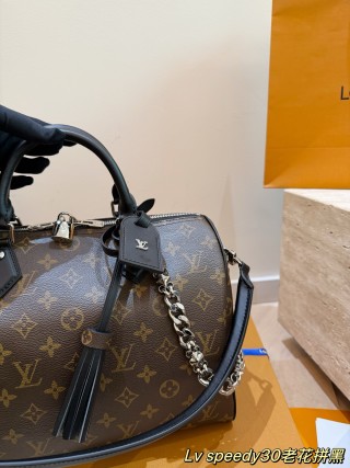 Louis Vuitton Speedy 30 Soft Monogram Handbag Brown view 3