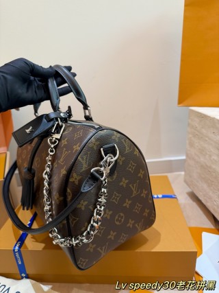 Louis Vuitton Speedy 30 Soft Monogram Handbag Brown view 4