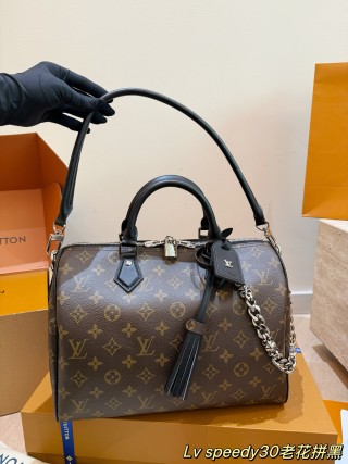 Louis Vuitton Speedy 30 Soft Monogram Handbag Brown view 7