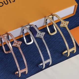 Louis Vuitton LV Monogram Canvas Gold-Tone Bracelet Replica view 2