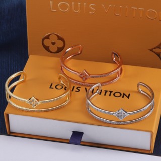 Louis Vuitton LV Monogram Canvas Gold-Tone Bracelet Replica view 3