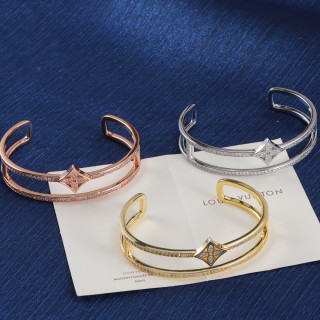 Louis Vuitton LV Monogram Canvas Gold-Tone Bracelet Replica view 4