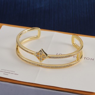 Louis Vuitton LV Monogram Canvas Gold-Tone Bracelet Replica view 5
