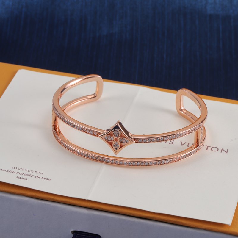Louis Vuitton LV Monogram Canvas Gold-Tone Bracelet Replica view