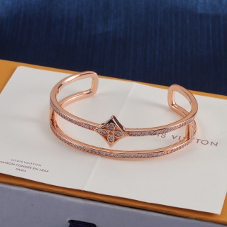 Louis Vuitton LV Monogram Canvas Gold-Tone Bracelet Replica view 6