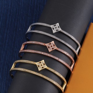 Louis Vuitton LV Monogram Canvas Gold-Tone Bracelet Replica view 8