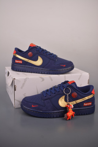 Nike Dunk Low Supreme Navy Gold Red UA Replica