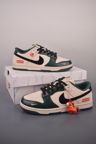 Nike Dunk Low Supreme Navy Gold Red UA Replica view 5