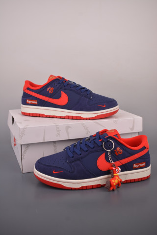 Nike Dunk Low Supreme Navy Gold Red UA Replica view 6