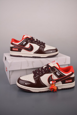 Nike Dunk Low Supreme Navy Gold Red UA Replica view 7