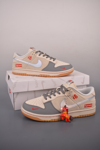 Nike Dunk Low Supreme Navy Gold Red UA Replica view 8