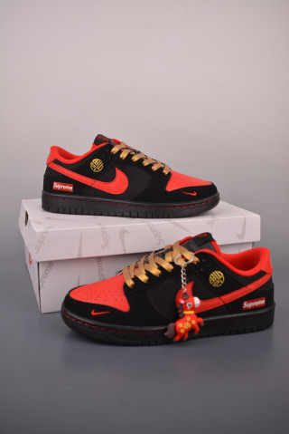 Nike Dunk Low Supreme Navy Gold Red UA Replica view 9