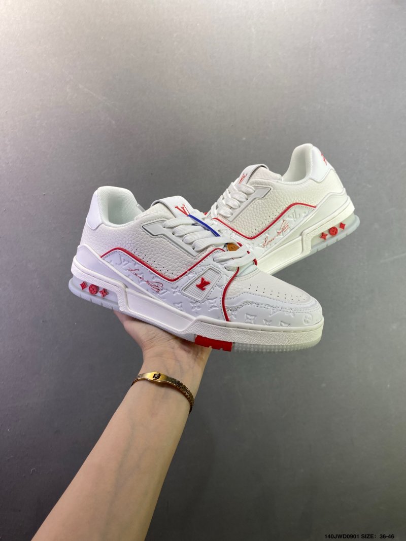 Louis Vuitton LV Trainer White Red Blue Low Top Sneaker