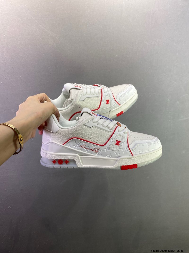 Louis Vuitton LV Trainer White Red Blue Low Top Sneaker view
