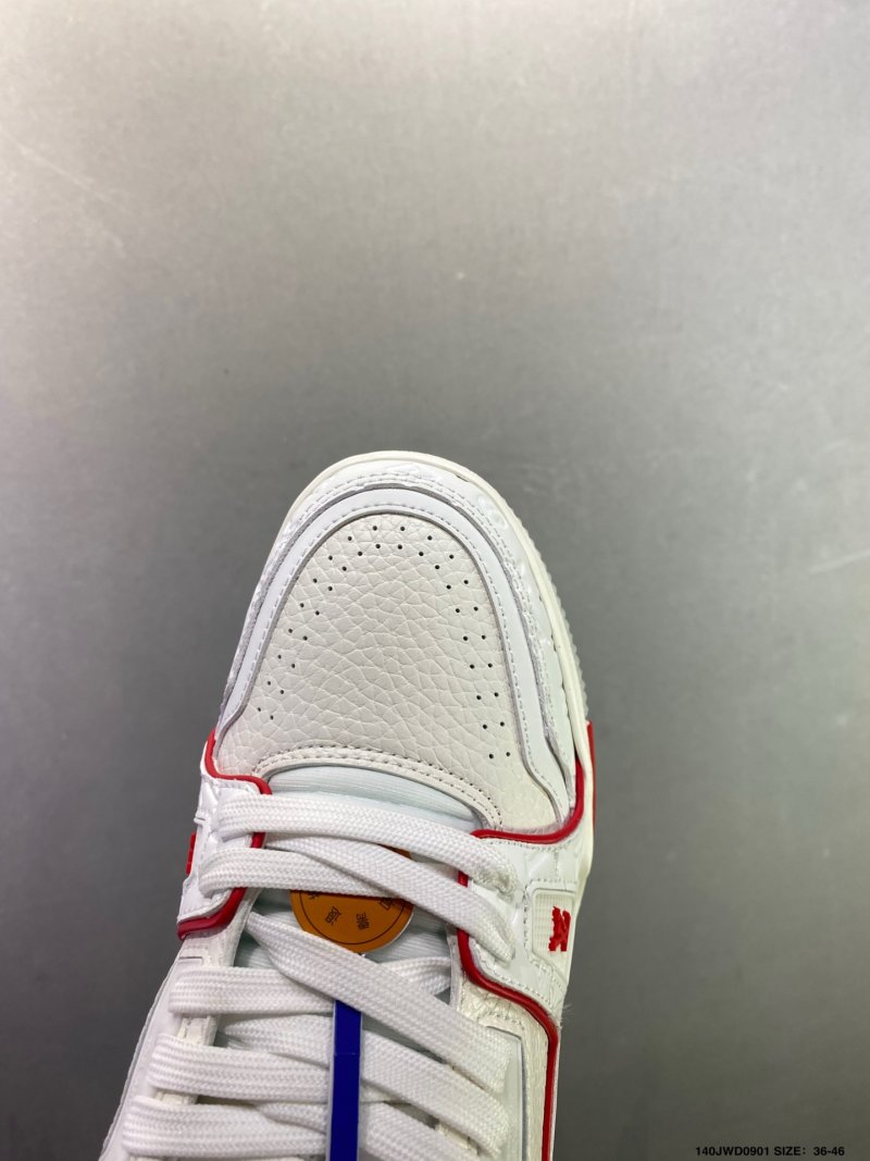 Louis Vuitton LV Trainer White Red Blue Low Top Sneaker view