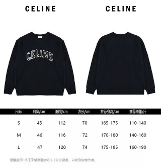 Celine Logo Embroidered Crewneck Sweater Navy Blue view 9