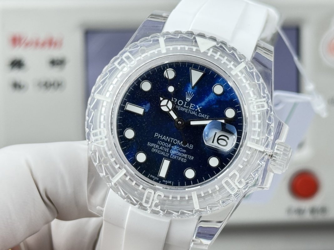 Rolex Submariner Crystal PMMA Ice Blue Replica Watch 40mm view