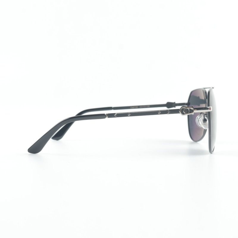 Cartier Santos de Cartier Pilot Sunglasses Silver Blue Polarized view