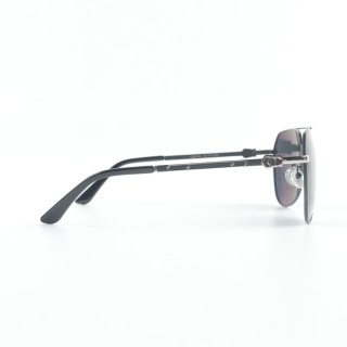 Cartier Santos de Cartier Pilot Sunglasses Silver Blue Polarized view 3