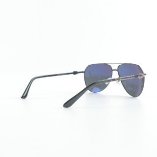 Cartier Santos de Cartier Pilot Sunglasses Silver Blue Polarized view 4