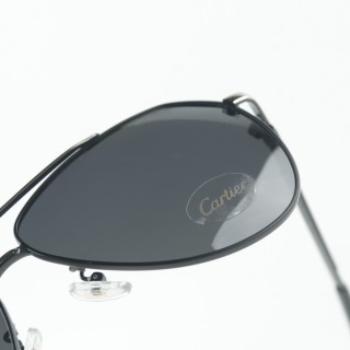 Cartier Santos de Cartier Pilot Sunglasses Silver Blue Polarized view 7