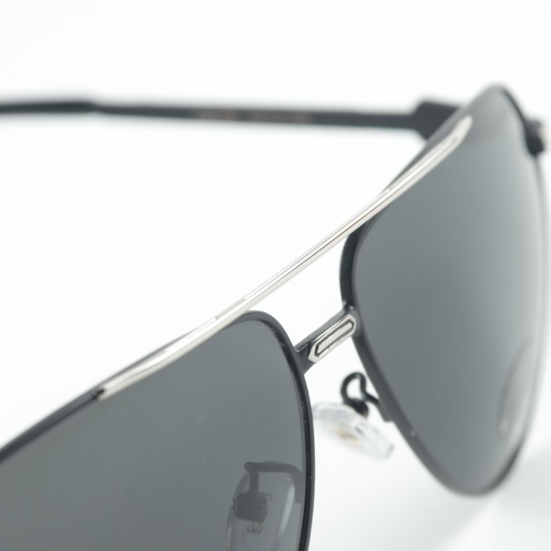 Cartier Santos de Cartier Pilot Sunglasses Silver Blue Polarized view