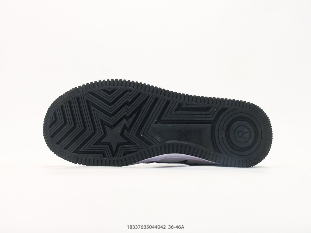Bape x Nike Air Force 1 Low Black White Ape Head view