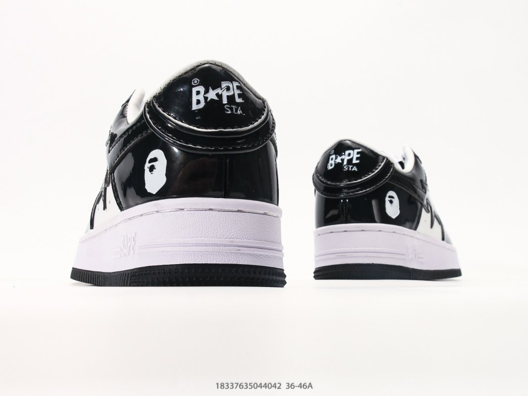 Bape x Nike Air Force 1 Low Black White Ape Head view